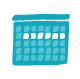 An image of a handdrawn blue calendar icon
