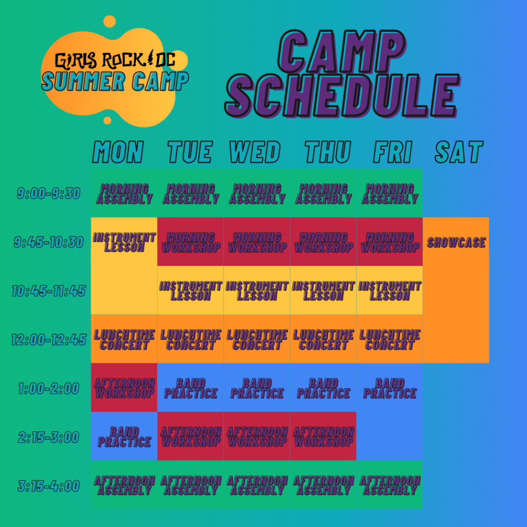 2022 Summer Camp Schedule web
