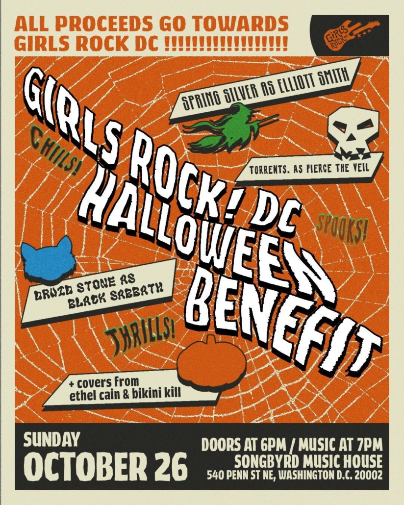 girls rock! dc halloween benefit show flyer